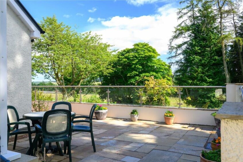 The outdoor dining area. 