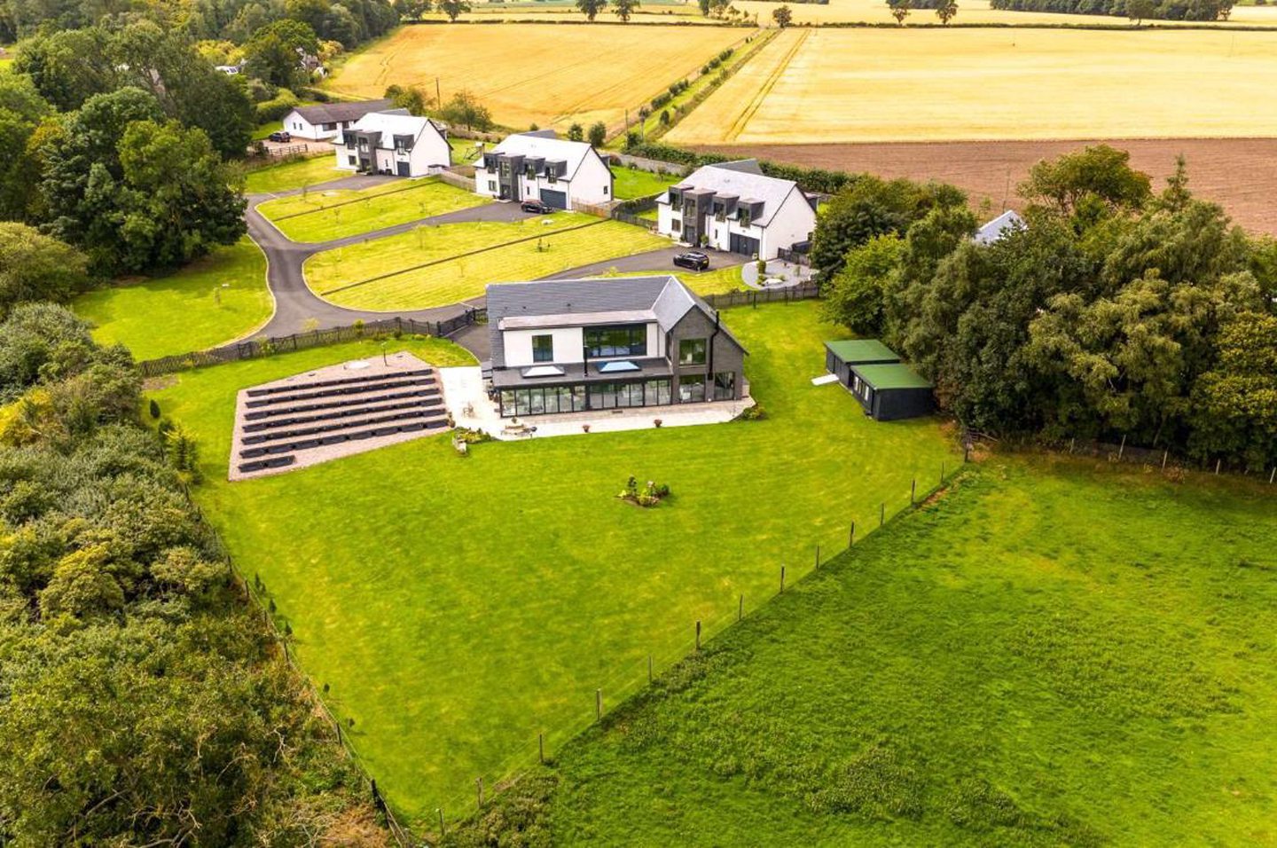 An aerial view of the Perthshire property.