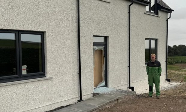 Alistair Stewart outside his Carmyllie home. Image: Alistair Stewart