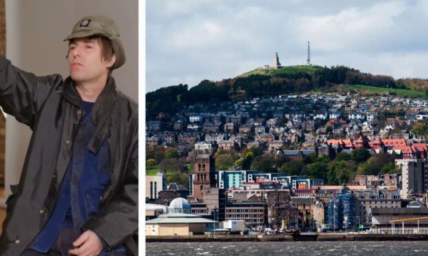 Liam Gallagher and a shot of Dundee, where his friend Angie is from