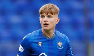 Young St Johnstone star, Fran Franczak during a League Cup game against Morton.