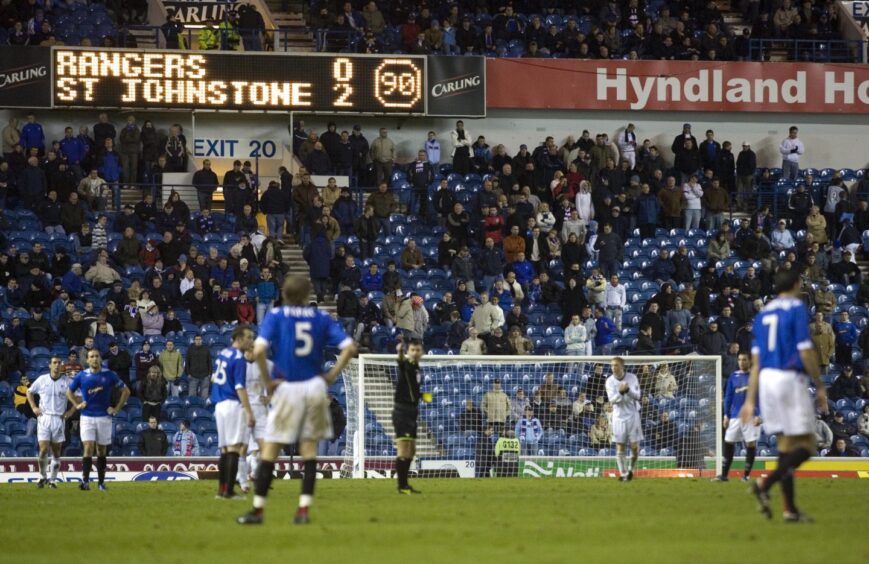 A lot of Rangers fans had left Ibrox before the full-time whistle - some to protest outside the front door.