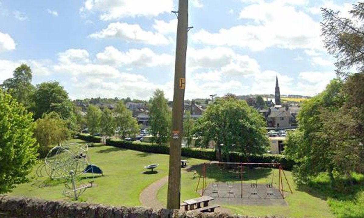 The play park in Forfar's Green Street car park.