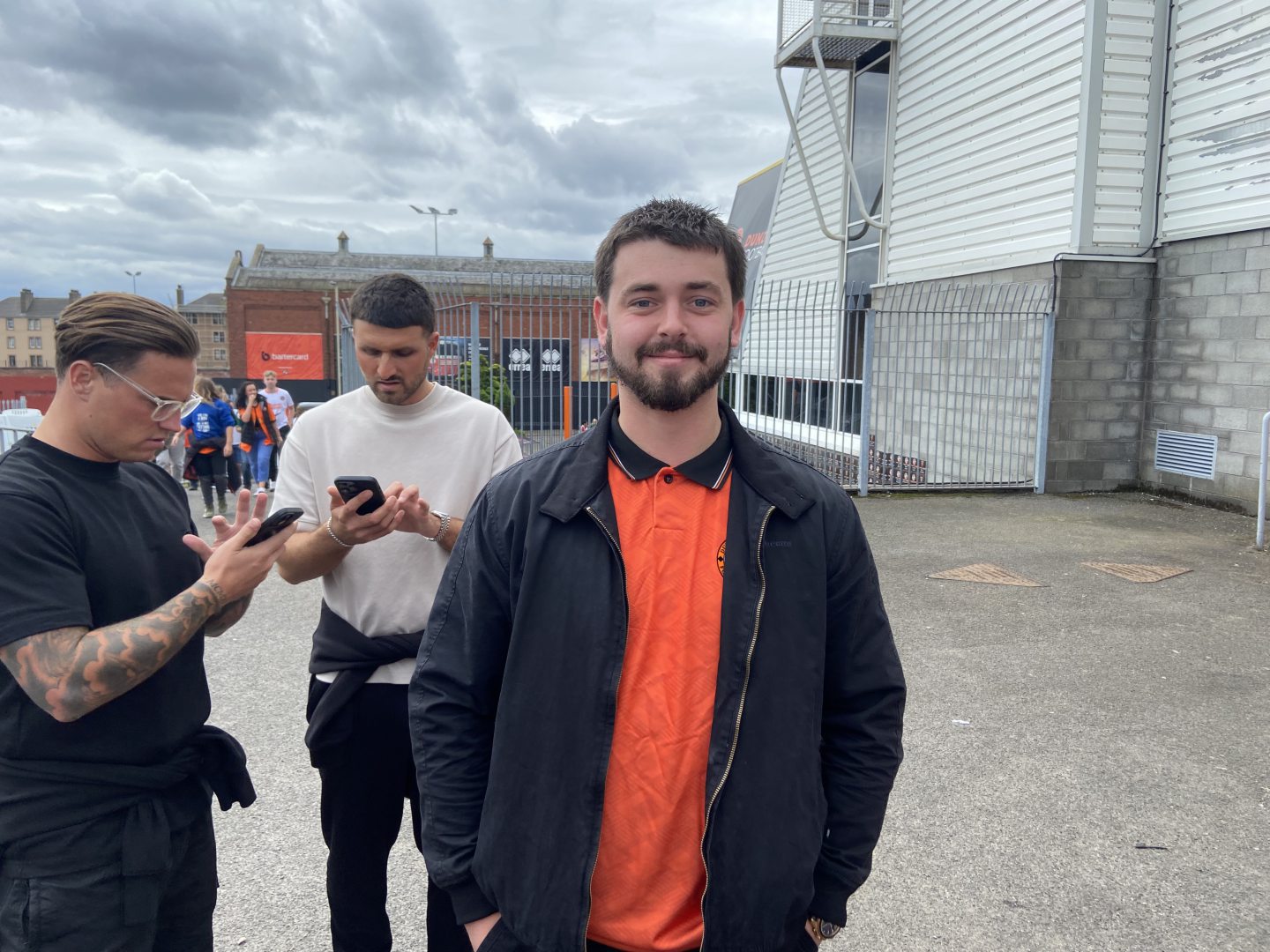 United supporter Stephen Gall before the match.