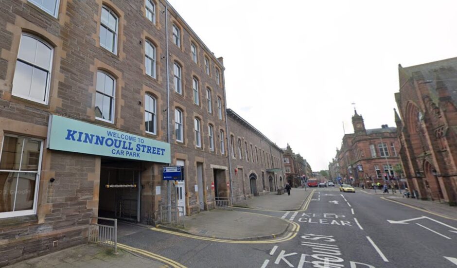 Kinnoull Street car park and Pullar House in Perth city centre