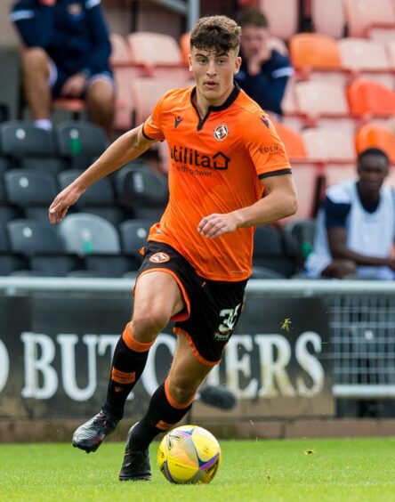 Lewis Neilson in action on his Dundee United debut. 