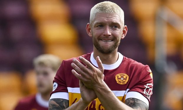 Former St Johnstone captain Liam Gordon in Motherwell kit.