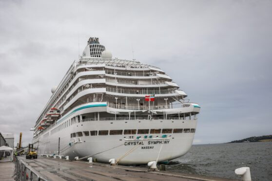 Crystal Symphony Cruise Ship docked at Dundee Port. Image: Mhairi Edwards/DC Thomson