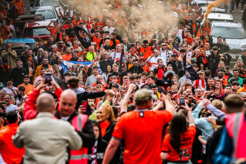 Derby day was a spectacle of noise and colour, inside and out of Tannadice.