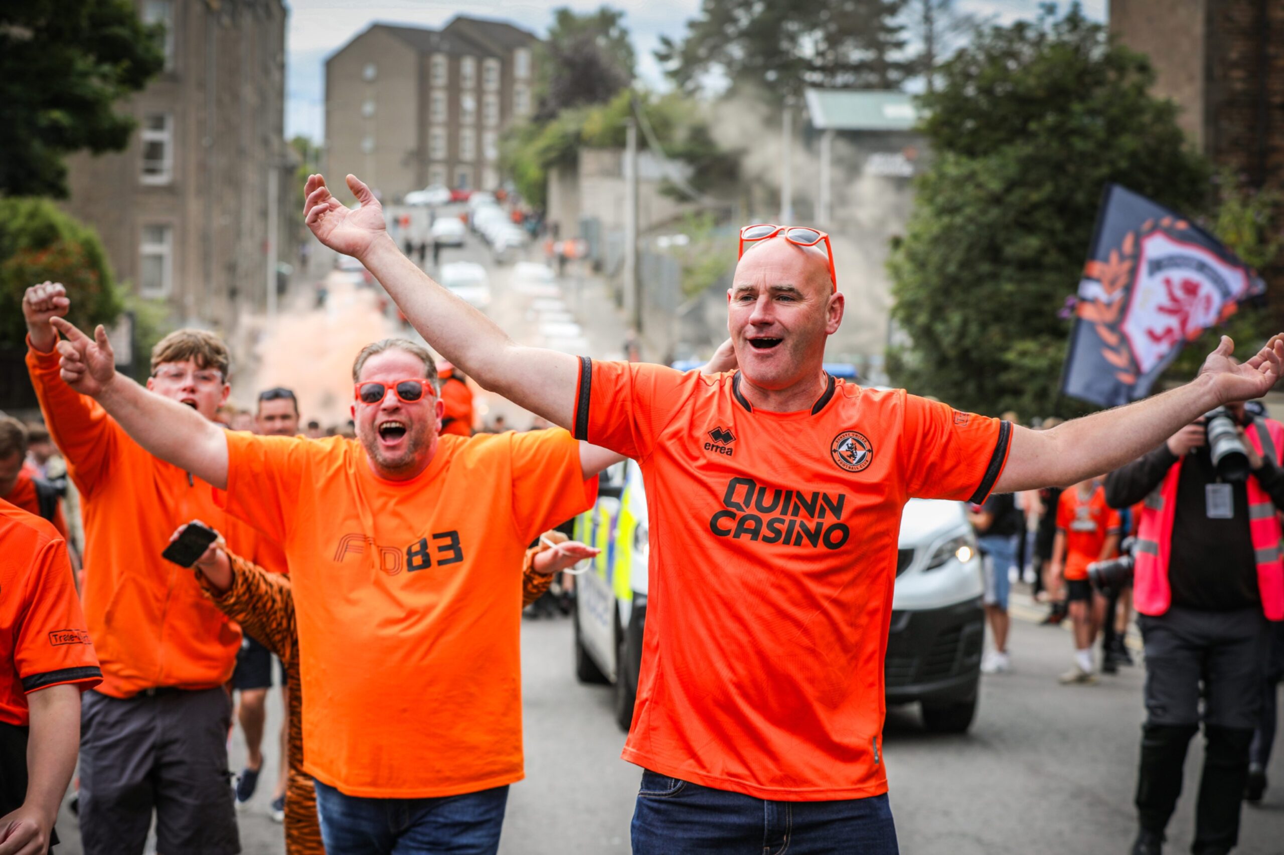 Jubilant Dundee United fans.