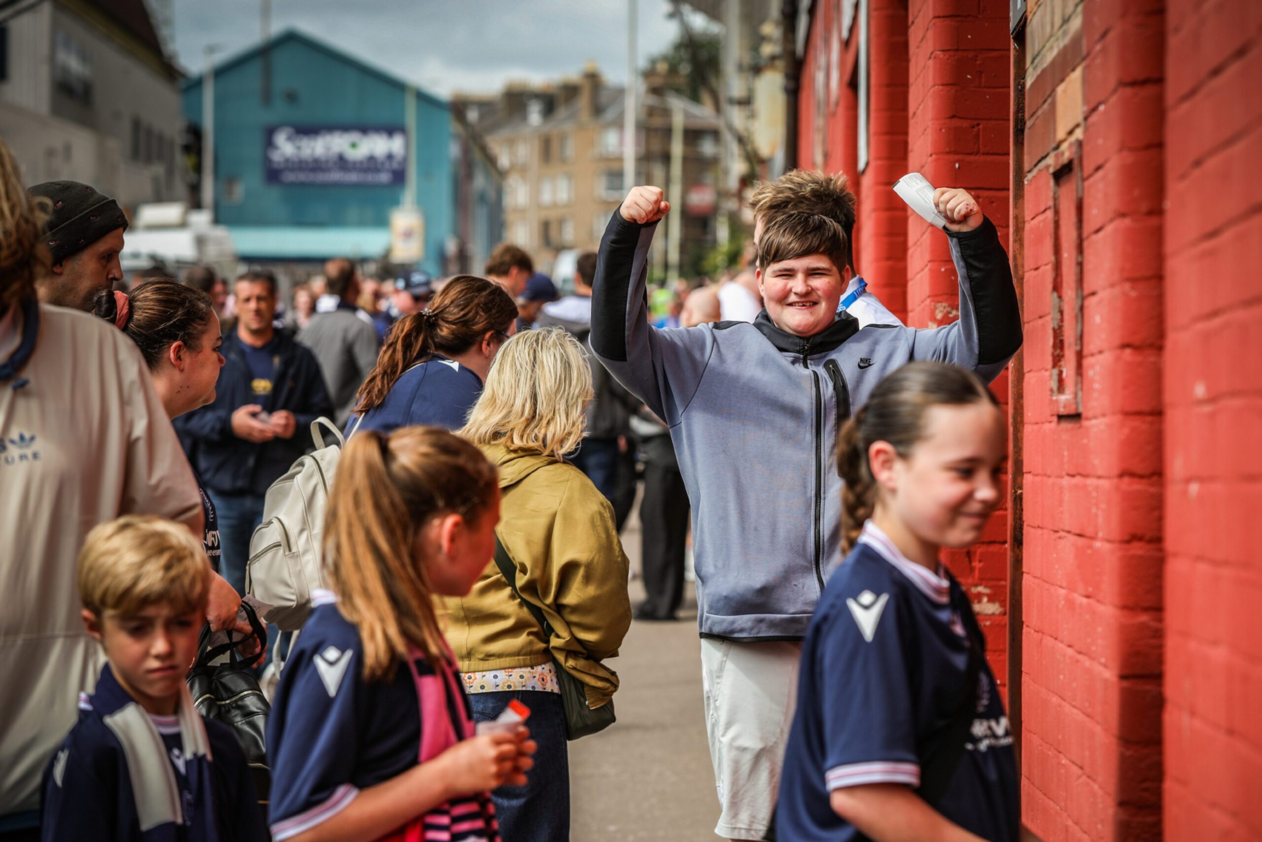 Dundee fans entering the stadium.