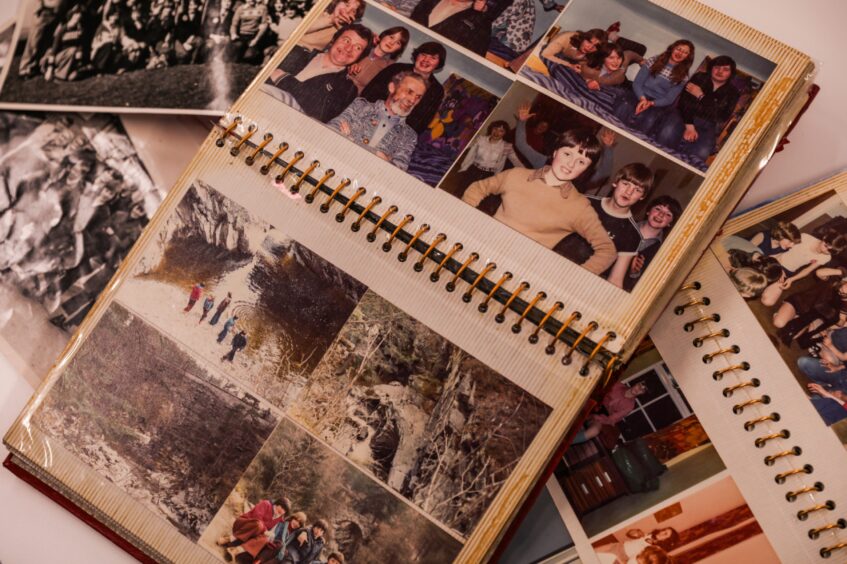 Fintry Community Centre photo albums on display. 