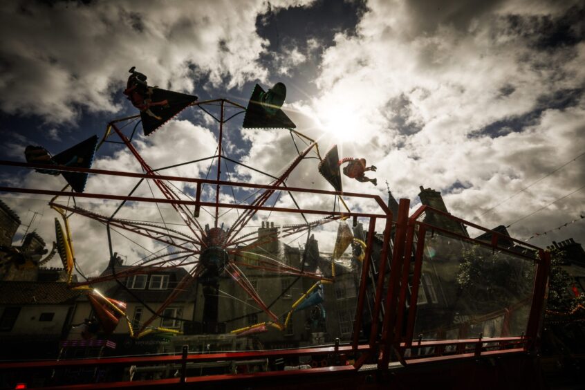 Some of the rides available at the Lammas Market in St Andrews this year.