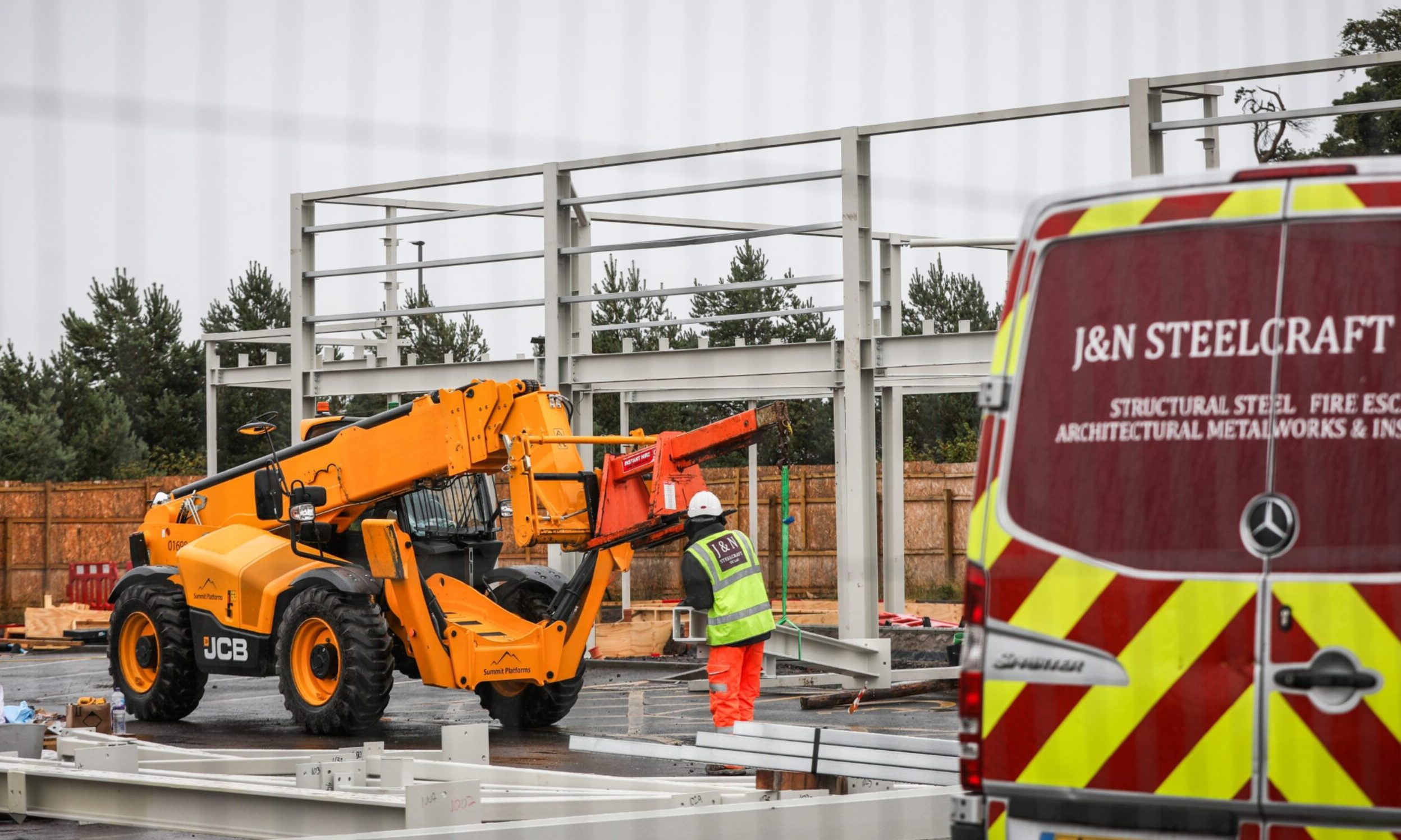 Workers at the site of the new McDonalds in Monifieth