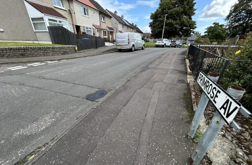 Primrose Avenue in Rosyth at the junction with Furness Avenue.