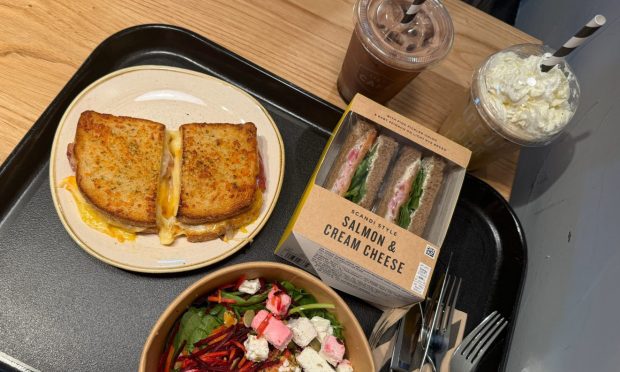 A selection of the The food on offer at lunchtime at Marks and Spencer, Dundee