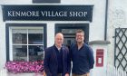 John Swinney standing outside Kenmore village shop with Chris Rowley