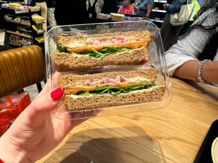 The salmon and cream cheese sandwich from M&S Dundee.