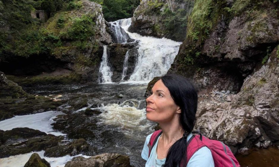 Gayle explores Reekie Linn - and checks out Black Dub cave. Image: Gayle Ritchie.