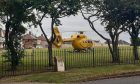 Air ambulance in Buckhaven.