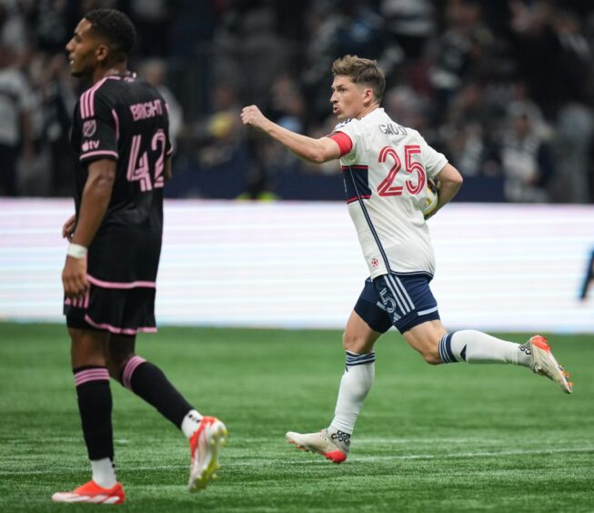 Ryan Gauld celebrates one of his 37 goals for Vancouver Whitecaps