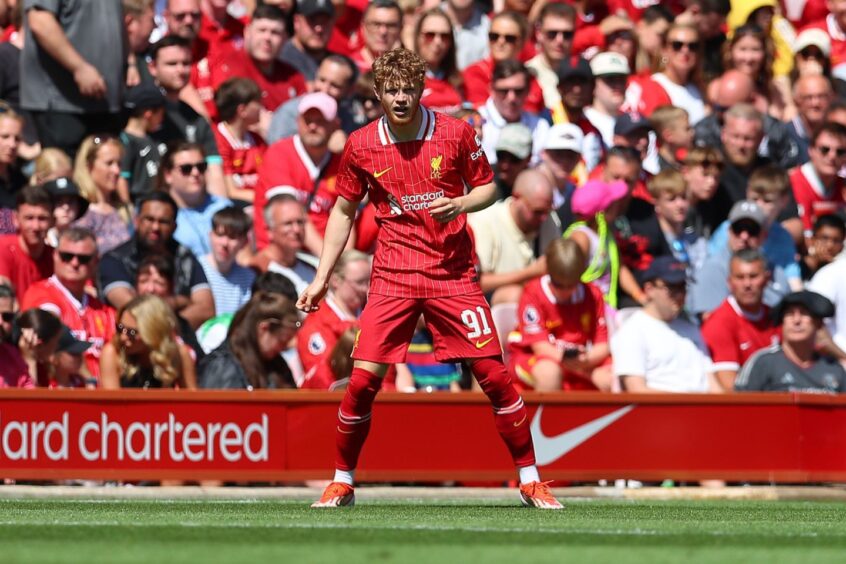 Luca Stephenson strutting his stuff at Anfield for Liverpool