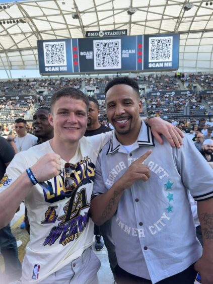 Luke Bibby with Andre Ward. 