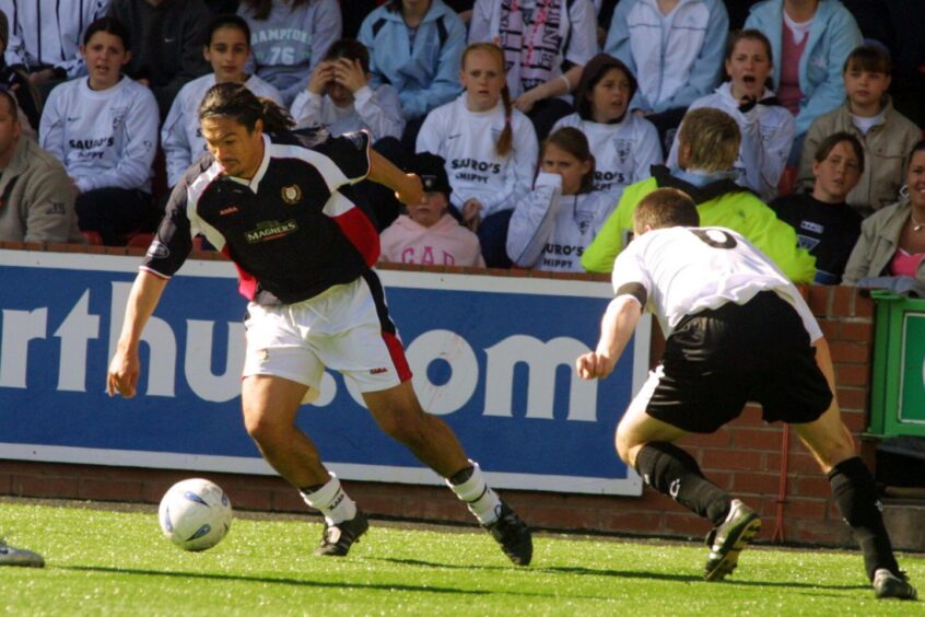 Fabain Caballero takes on Dunfermline 