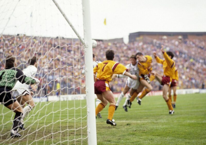 The late Phil O'Donnell scores for Motherwell