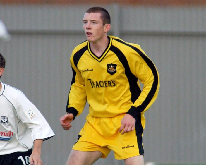 Neill Collins as a player with Dumbarton on 2002.