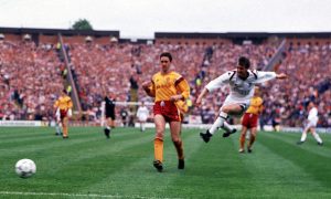 Heartsbreak for Hamish French as his early goal, picture, is ruled out in the 1991 Scottish Cup final