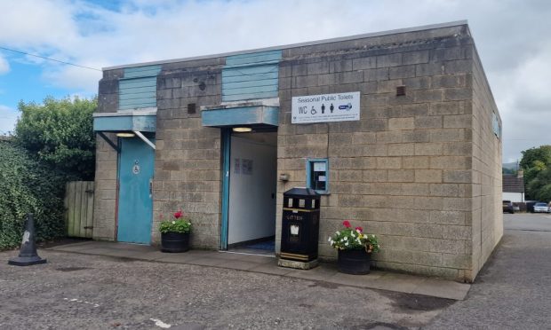 The former public toilets just off Auchterarder High Street.