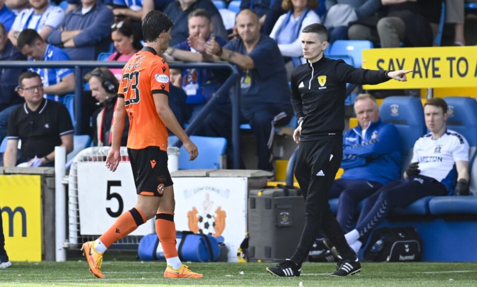 Ian Harkes trudges from the field after seeing red