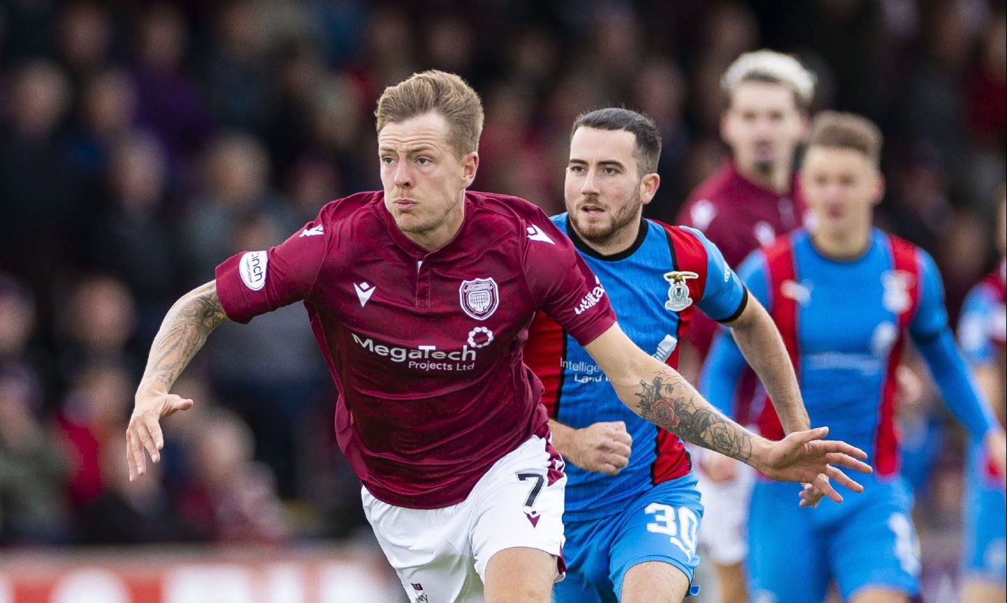 David Gold in action for Arbroath. Image: Roddy Scott/SNS