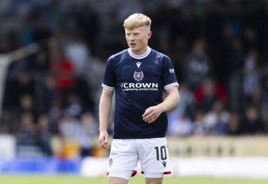 Lyall Cameron on the pitch for Dundee FC