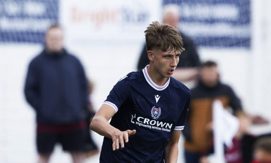 Seb Lochhead takes on Arbroath for Dundee in pre-season. Image: Craig Foy/SNS