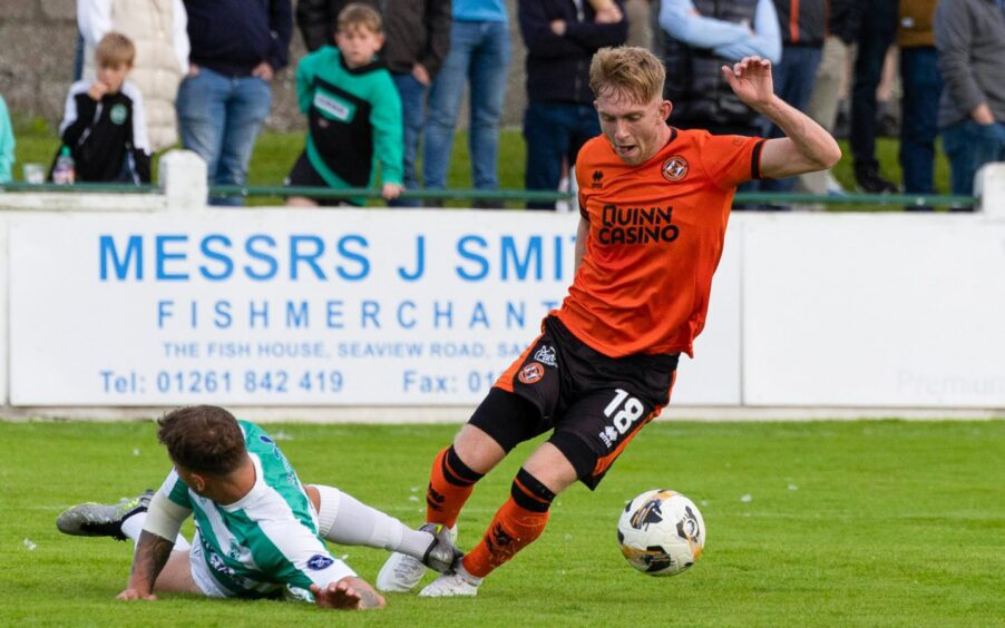 Dundee United's Kai Fotheringham in action against Buckie Thistle in the Premier Sports Cup