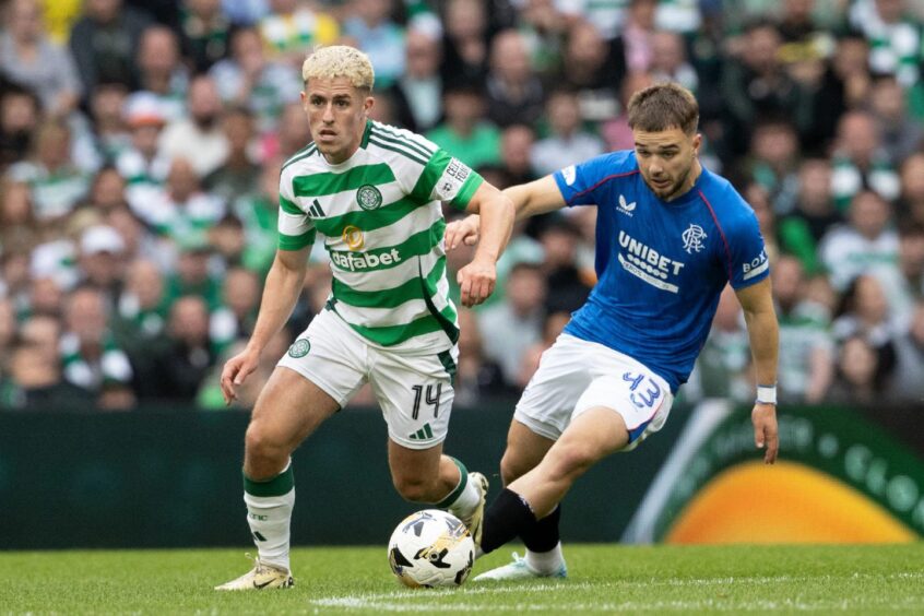 Luke McCowan made his Celtic debut against Rangers on Sunday. Image: SNS