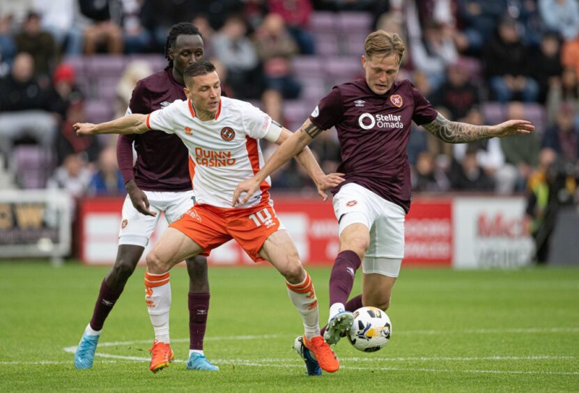 David Babunski in action against Hearts.