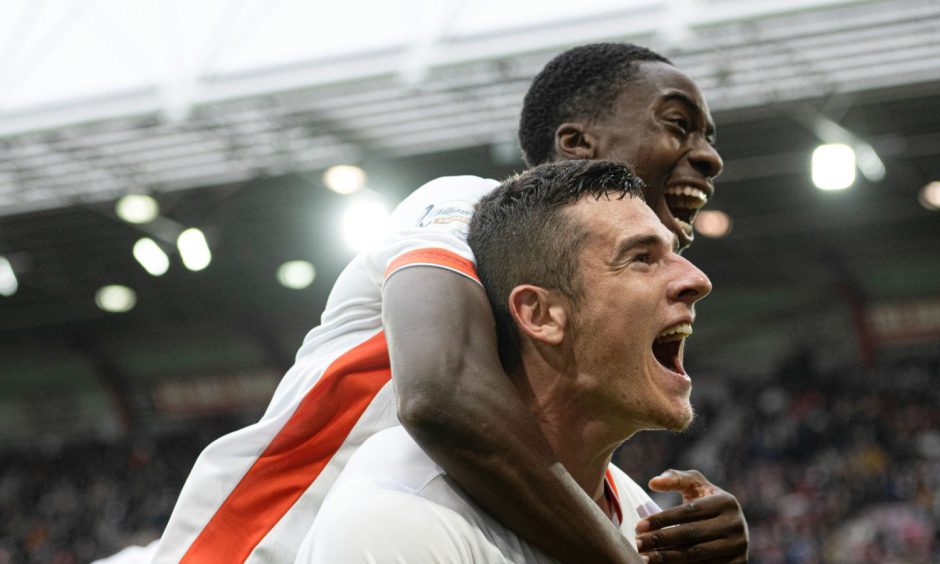 Ross Graham celebrates winning goal. Image: Paul Devlin/SNS Group