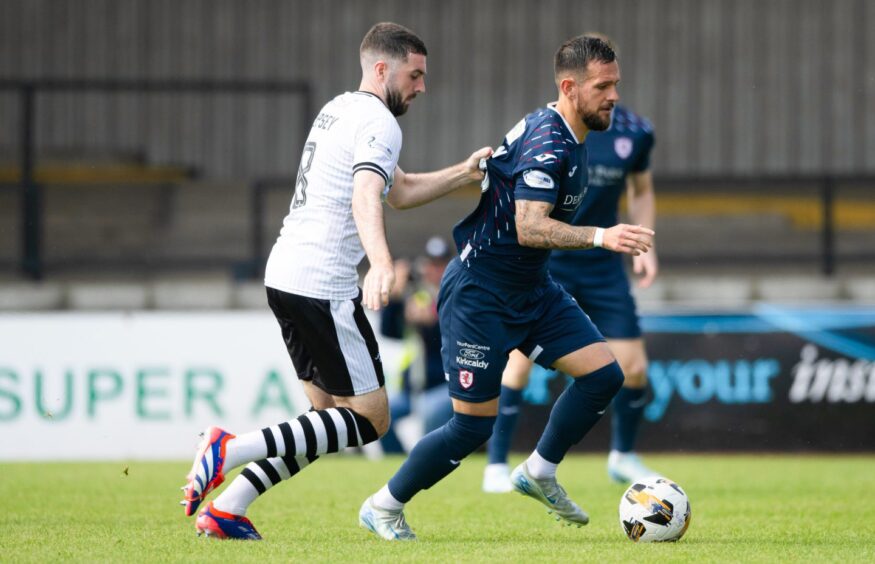 Dylan Easton in possession against Ayr United.