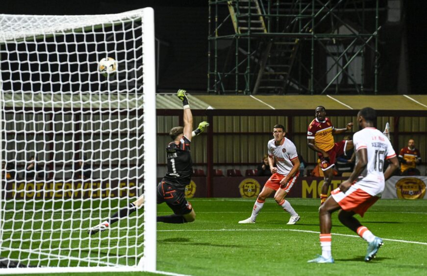 Motherwell's Zach Robinson's unerring finish into the roof of the net