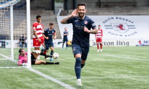 Dylan Easton celebrates scoring to give Raith Rovers a 3-1 lead against Hamilton Accies.