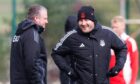 Jimmy Thelin and Peter Leven at Aberdeen's training ground.