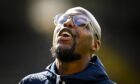 Dundee's Mo Sylla ahead of kick-off on Saturday. Image: Rob Casey/SNS
