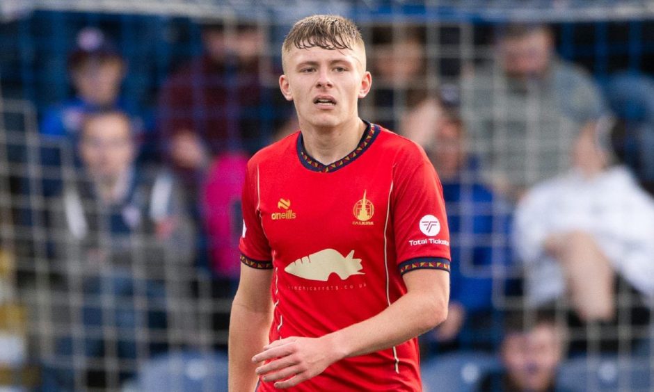 Dundee FC youngster Luke Graham in action for Falkirk.