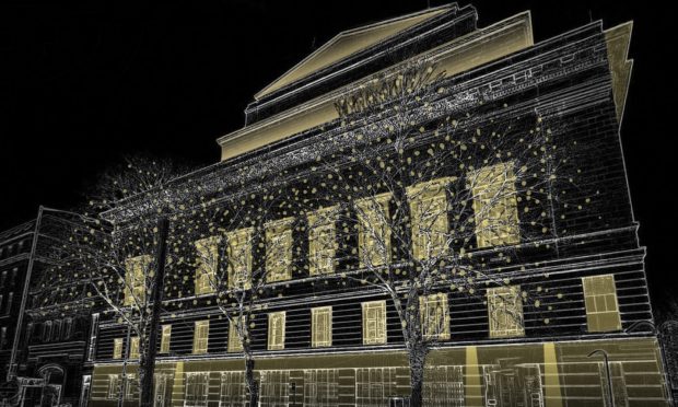 To go with story by Laura Devlin. Concept designs of the illumination of Dundee Caird Hall  Picture shows; Concept designs of the illumination of Dundee Caird Hall . N/A. Supplied by Arup Date; 24/09/2024