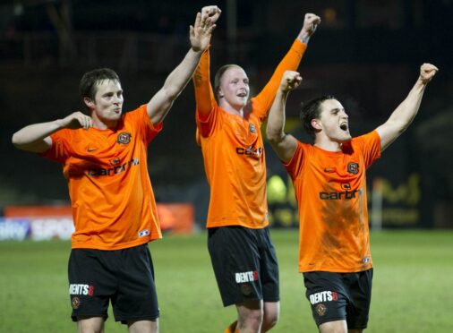 Emil Lyng celebrates his goal.