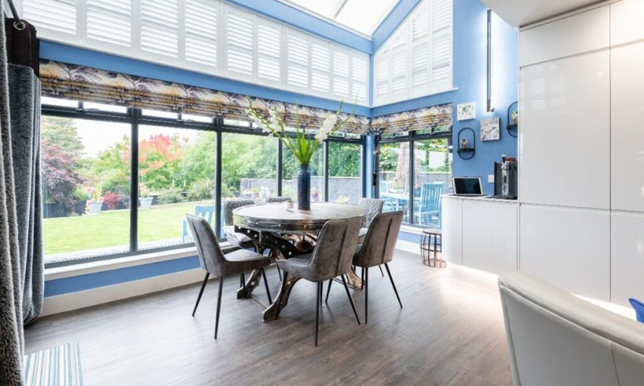 Dining area at Foxton Lodge in Angus.