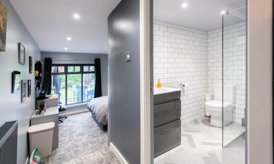 En-suite shower room at Foxton Lodge in Angus.